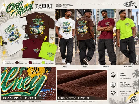 Collection and garment reference sheet for Old Money Car Graphic T-Shirt