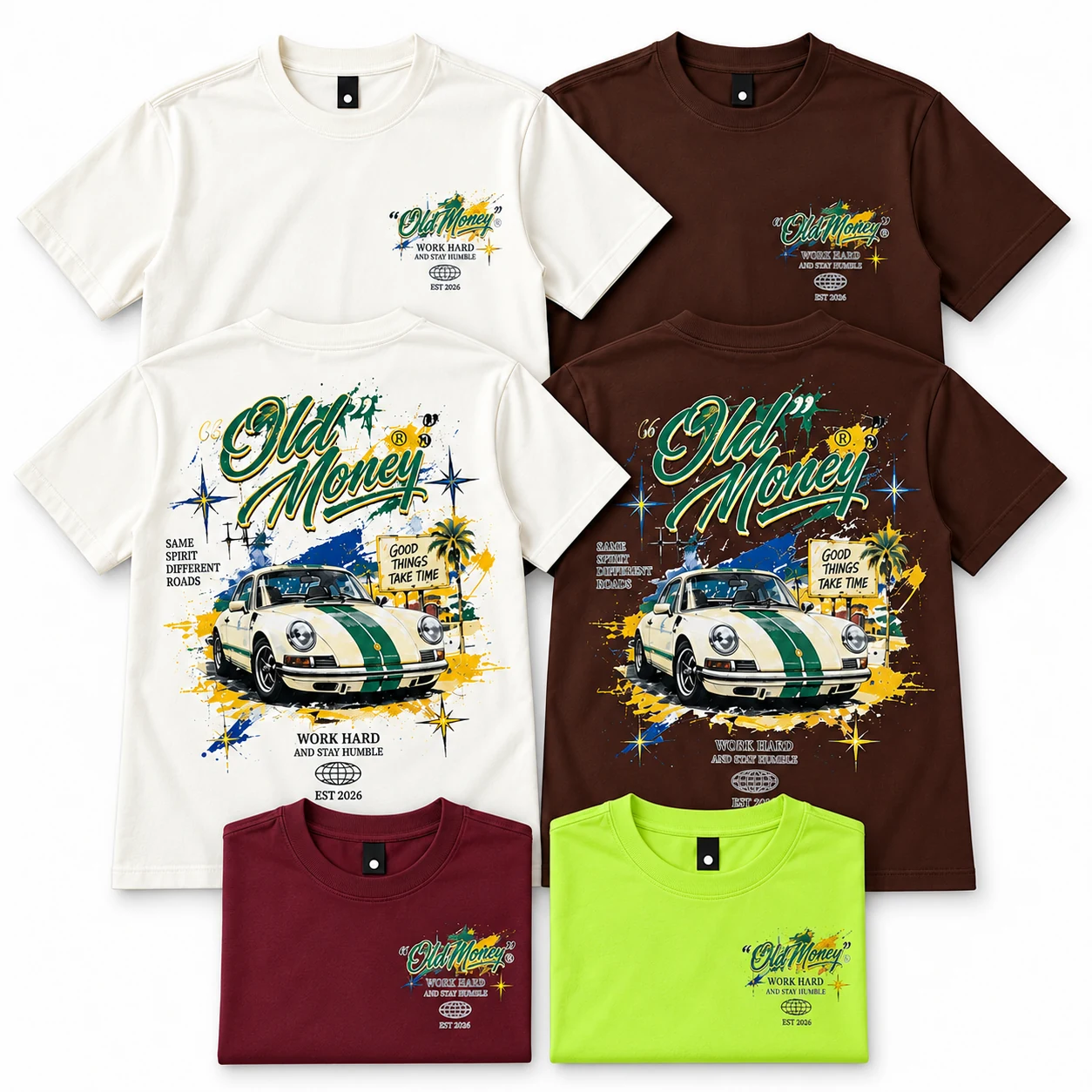Old Money Graphic Tee colour options